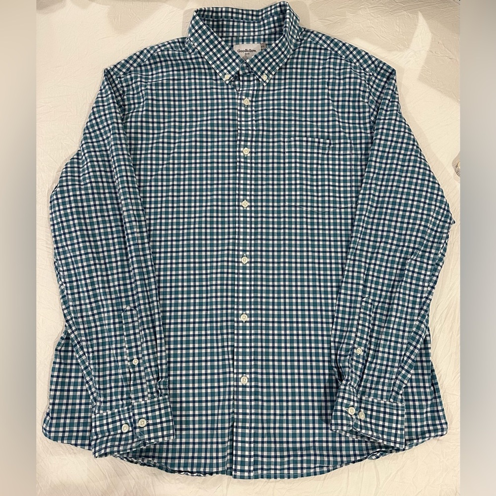 Mens Goodfellow & Co. Blue and Green Plaid Shirt
